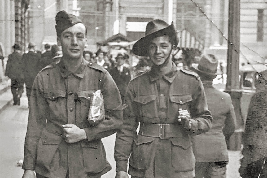 Jack and a colleague in Sydney's Martin Place in August 1940.