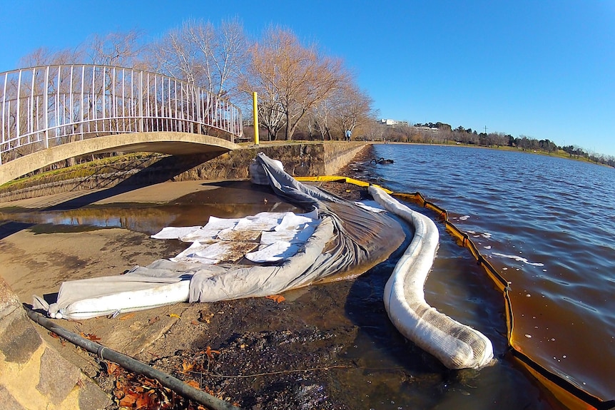Oil leaked into the stormwater system and into Lake Burley Griffin.
