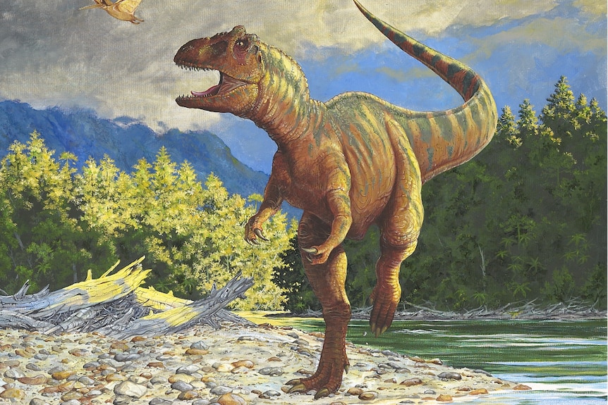 A painting of a Megalosaurus by Andrew Plant.