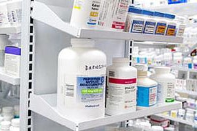 pharmacy shelves