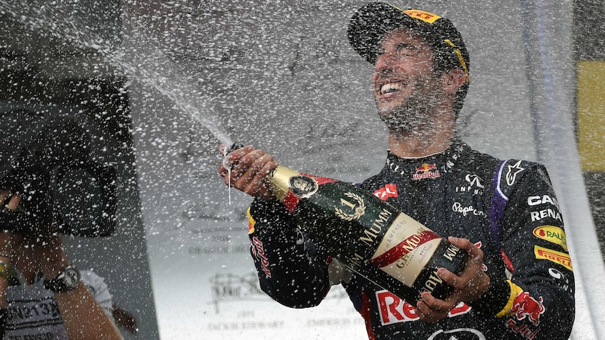 Ricciardo celebrates Hungarian Grand Prix win