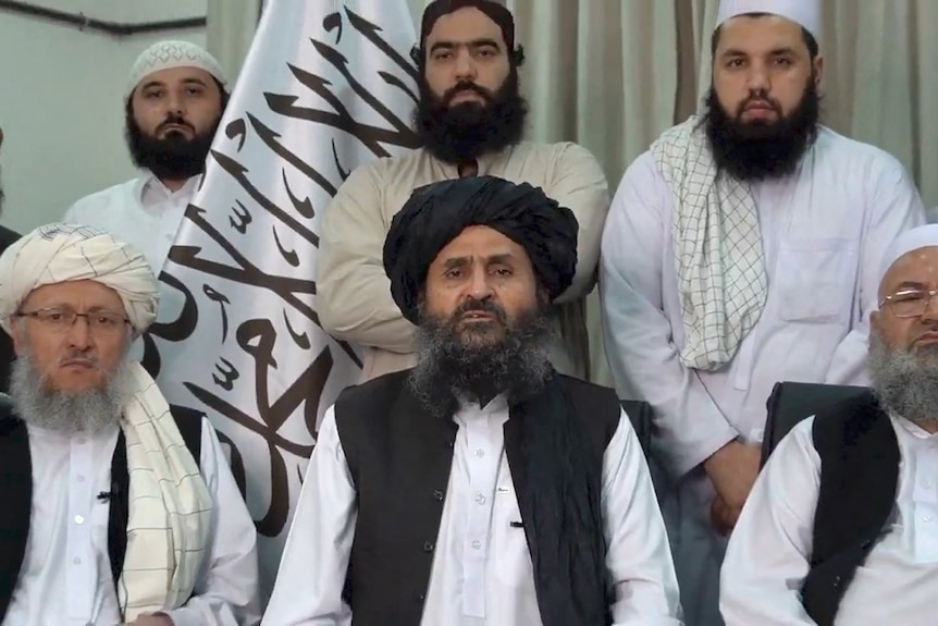 视频信息中的塔利班领导人。