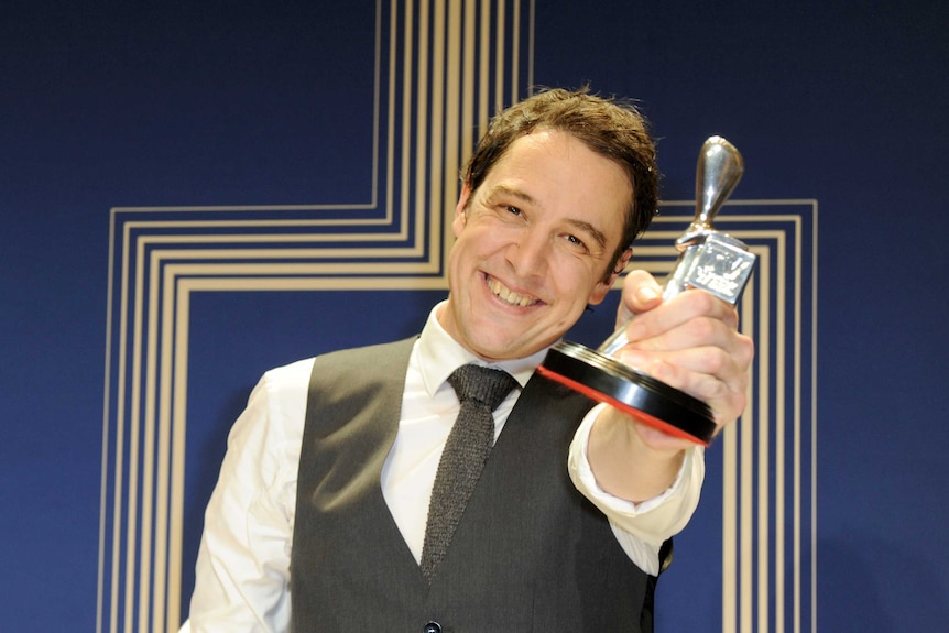 Samuel Johnson with the Silver Logie for Best Actor
