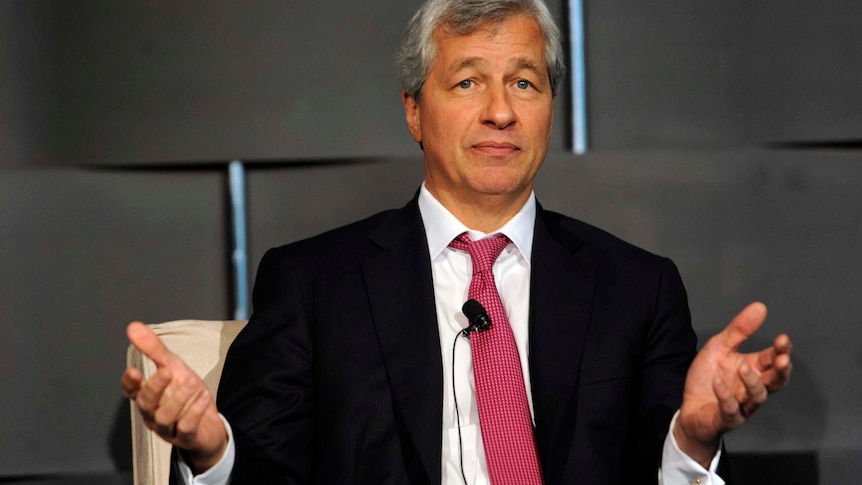 JP Morgan chief executive Jamie Dimon speaks at a conference