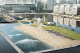 Wide view of the proposed surf park