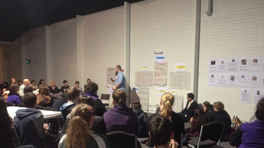 Young people present their ideas at a youth employment forum in Launceston