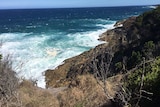 Rocks at Tathra where a fisherman drowned.