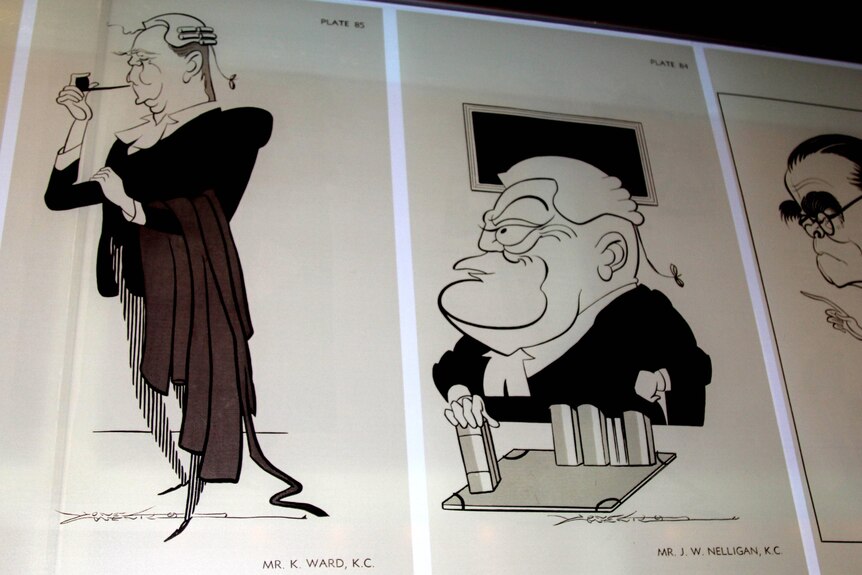 Caricatures of members of the legal profession.