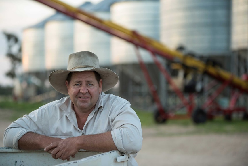 NSW farmer Peter Mailler in lush green hills