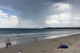 Smoke from Wonthaggi bushfire over Inverloch beach on December 19, 2015.