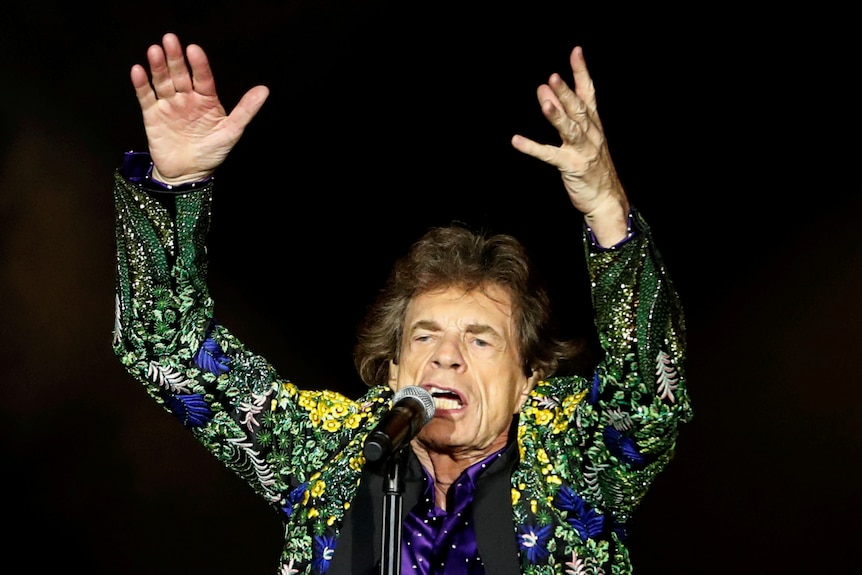 Mick Jagger performing during Rolling Stones' No Filter concert in California, August 2019.
