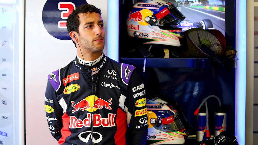 Australia's Daniel Ricciardo looks on during practice for the 2015 Australian F1 Grand Prix.