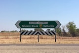 Katherine and Tennant Creek road sign