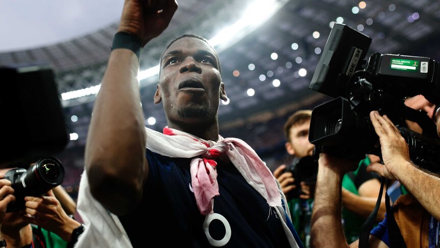 Paul Pogba celebrates World Cup triumph