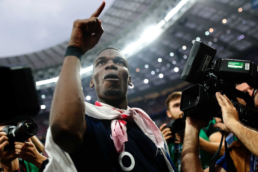 Paul Pogba celebrates World Cup triumph