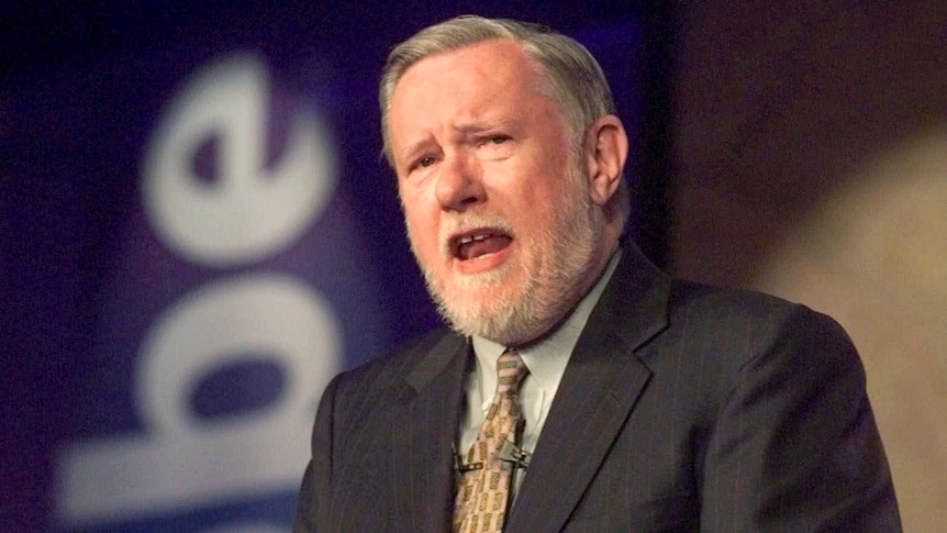 Charles Geschke, co-founder of Adobe, gives an address in this file photo.