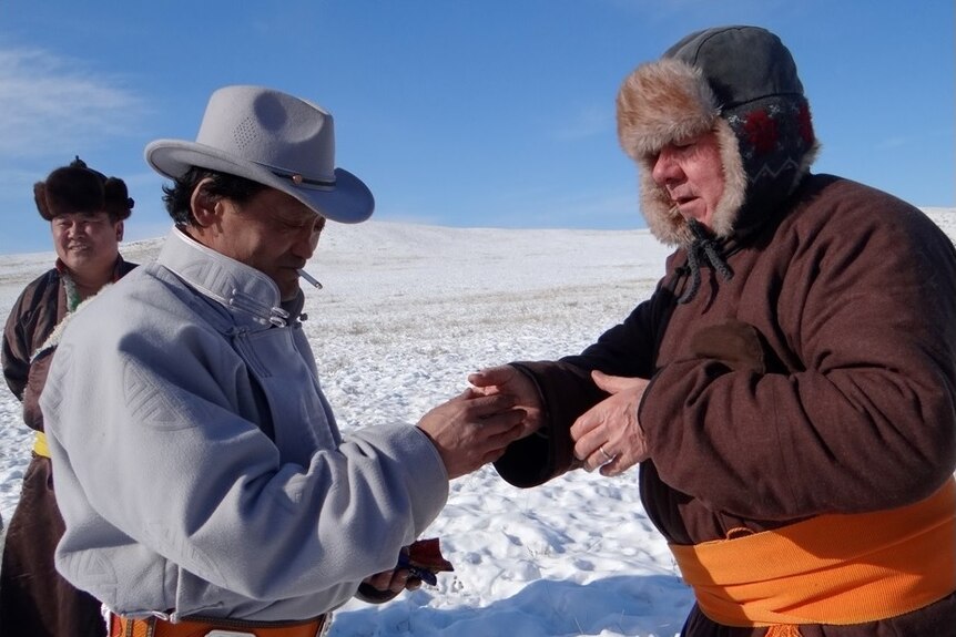 James Anthony meets a local Mongolian resident.