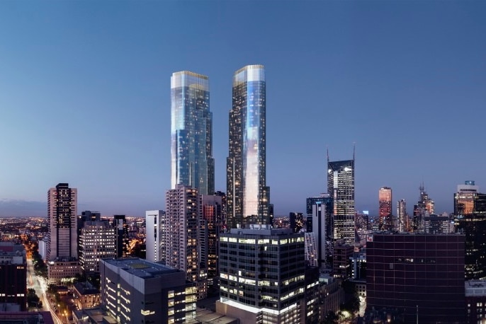An artists impression of twin towers in Melbourne