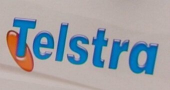 Telstra logo on one of the company's vans.