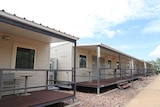 A row of portable cabins at the Howard Springs facility.