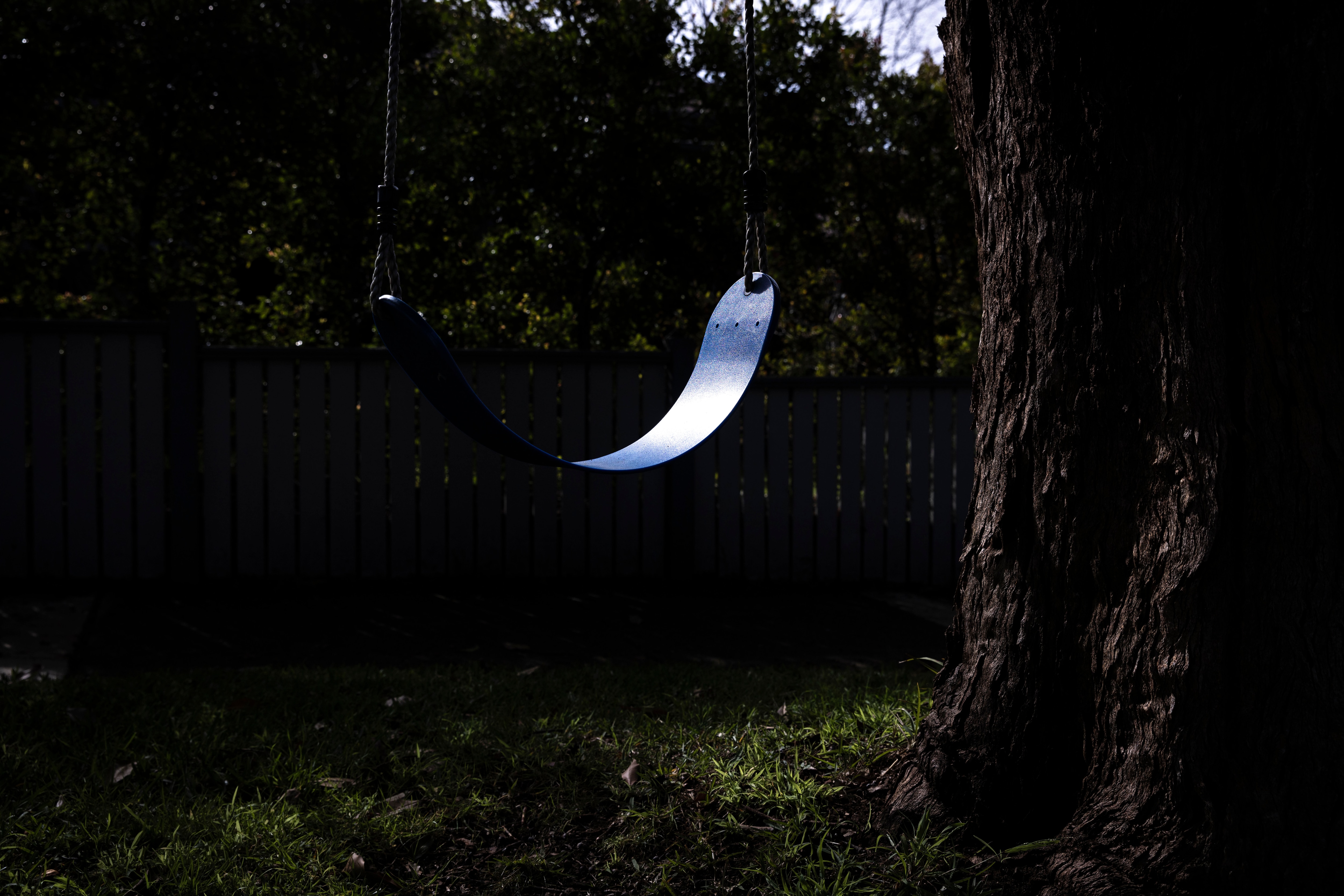 Empty children's swing