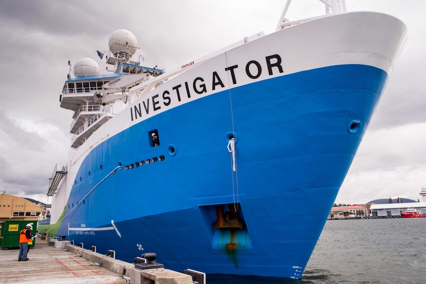 The CSIRO's research ship Investigator in dock.