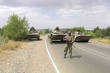 Russian forces had stopped journalists entering the Georgian town of Gori.