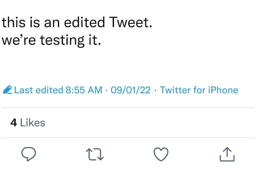 A tweet with a label that says last edit at 8:55 am