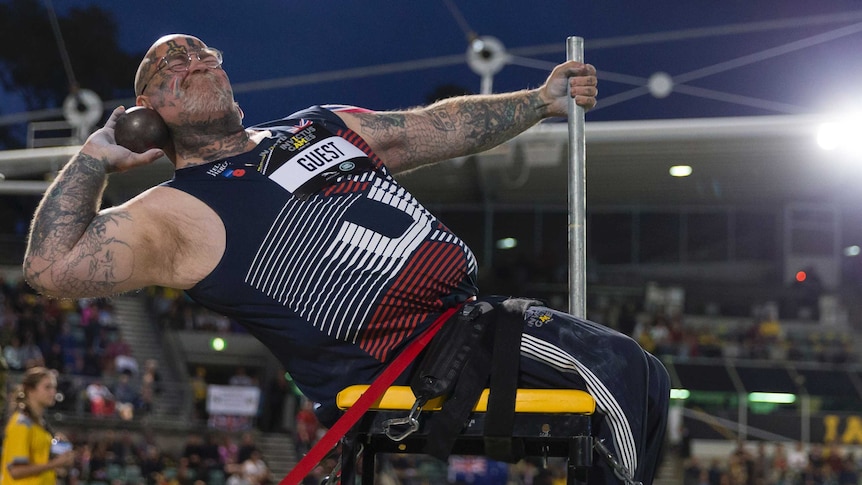 Paul Guest competes in Invictus Games shotput