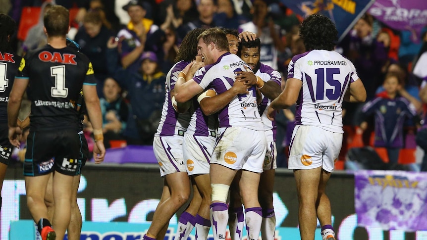 Storm celebrate Chambers's try