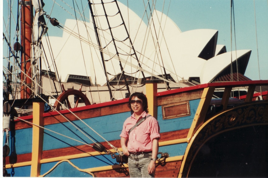 Shen Jiawei in Sydney on March 3, 1989.