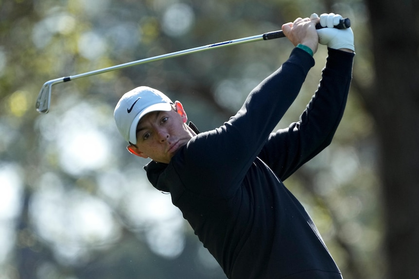 Rory McIlroy during a practice round at Augusta