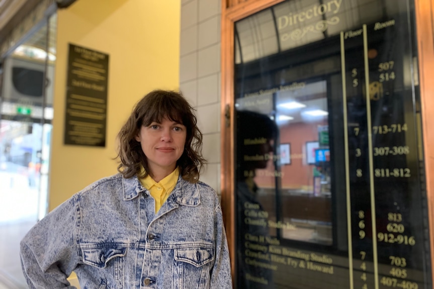 Gallery owner Louise Clerks inside the Nicholas Building in Melbourne.