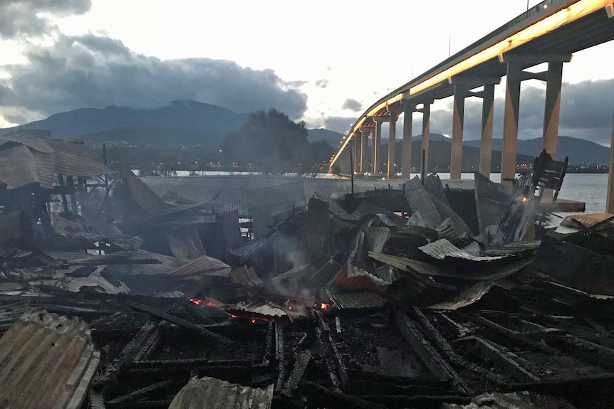 Shed fire in Hobart