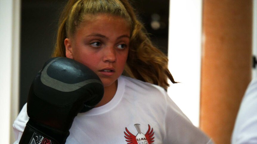 A Northam teenager learns life skills through a boxing program in Northam.
