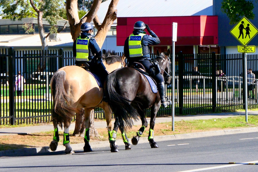 Two mounted police officers