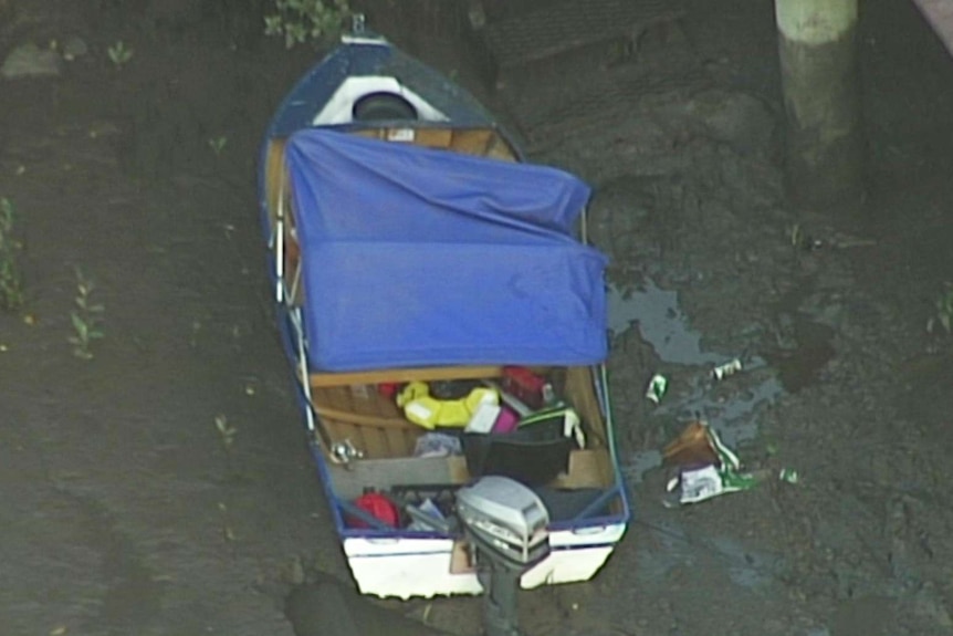 Boat at jetty where a woman died after the vessel crashed on the Brisbane River.