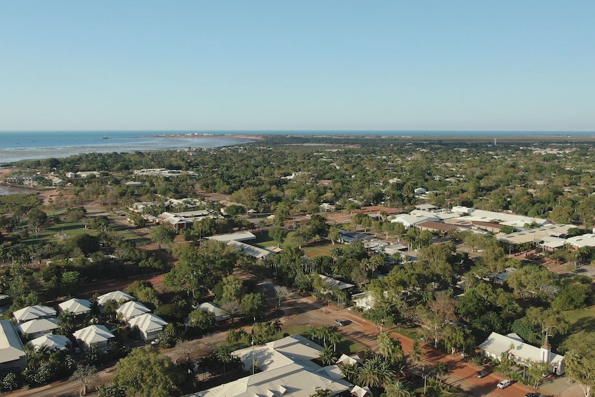 A drone shot of Broome