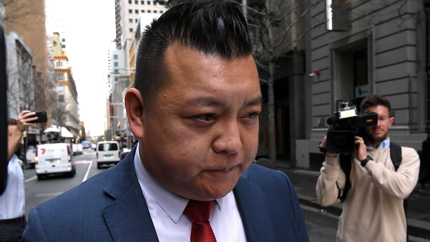 Kenrick Cheah leaving the ICAC inquiry on Tuesday.