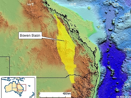 Bowen Basin satellite view