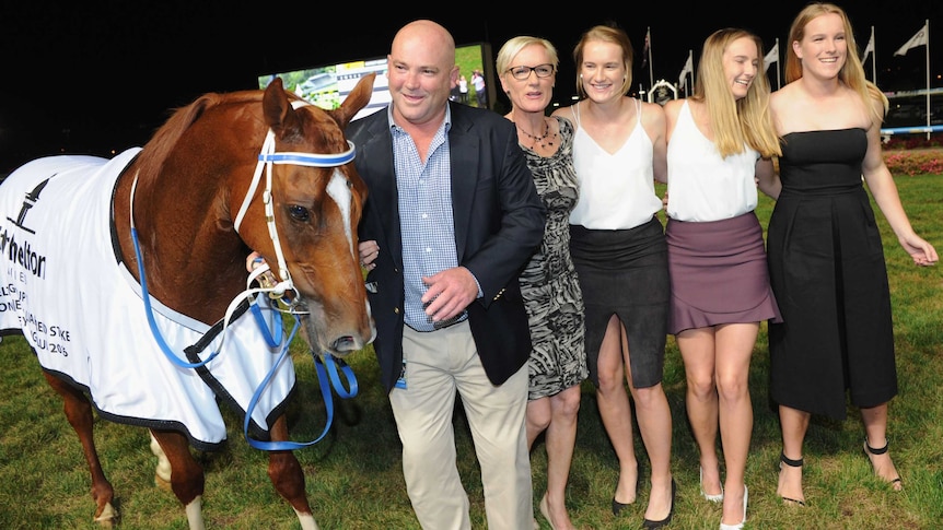 Peter Moody celebrates Group One victory