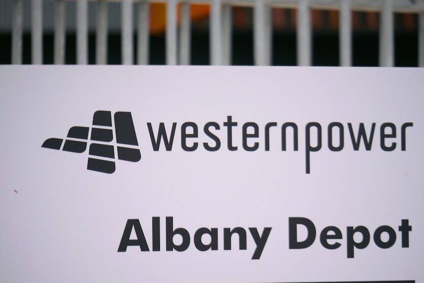 A sign with the labels "Western Power" and "Albany Depot"