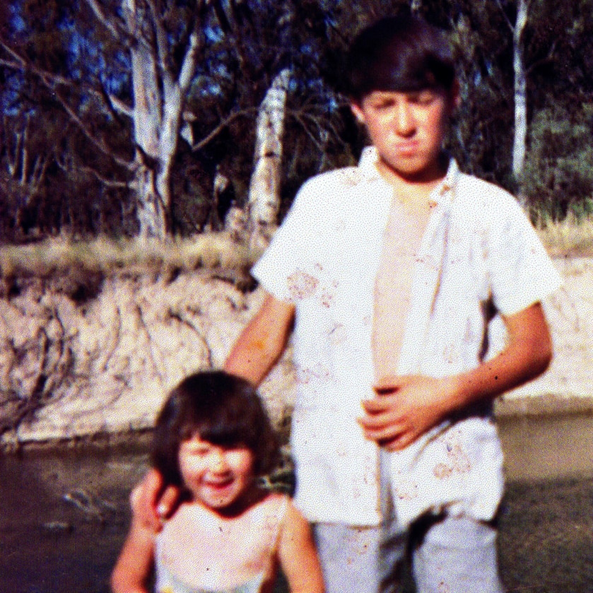 Phil Cleary with his sister Vicki when they were children.