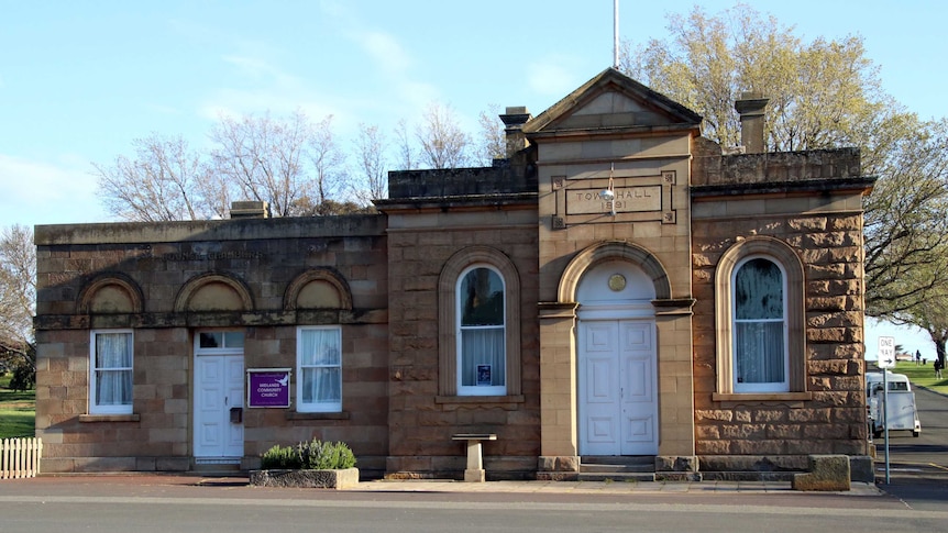 The 1891 Ross town hall is one of the sandstone buildings in the village.