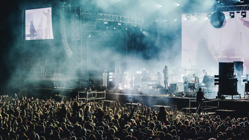 LCD Soundsystem performing at Splendour In The Grass 2017