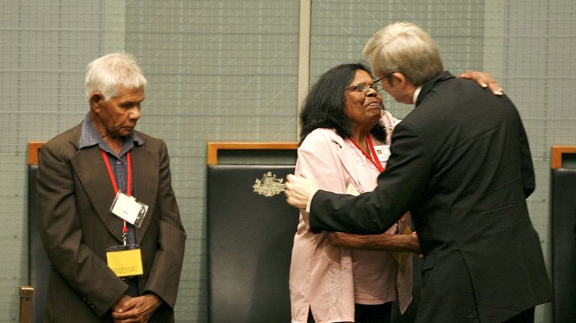 Prime Minister Kevin Rudd greets Indigenous representatives