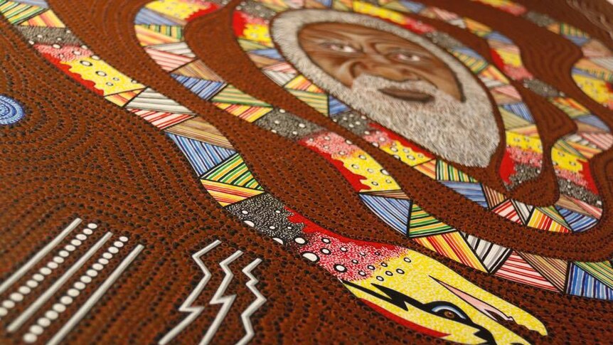 Close up of Indigenous artwork by Canberra prisoner