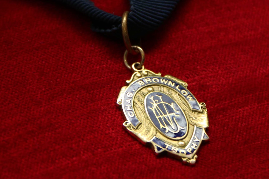 One of Bob Skilton's three Brownlow medals.