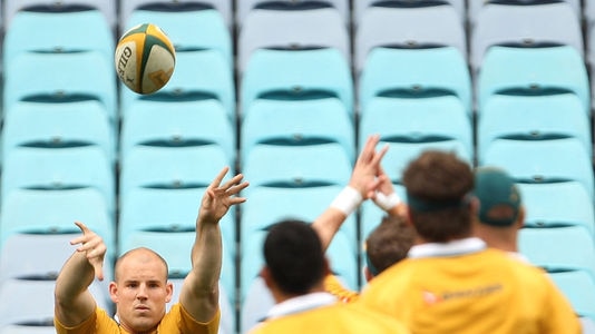 Line-out insurance: Moore (l) will run on for his 50th Test in Bloemfontein. (file photo)