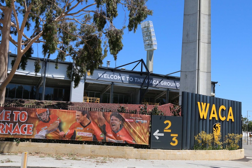 The outside of the WACA stadium in East Perth.